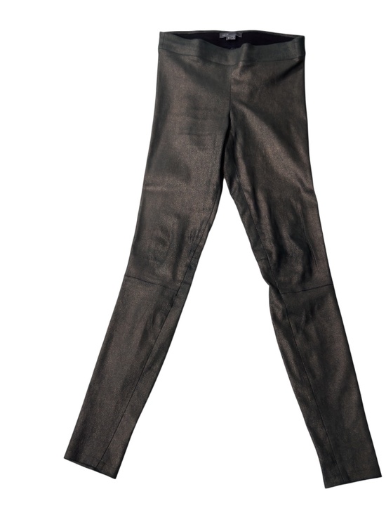 Vince Women’s Elastic Waistband Metallic Suede Ankle Leggings Green Size Small - Picture 1 of 14